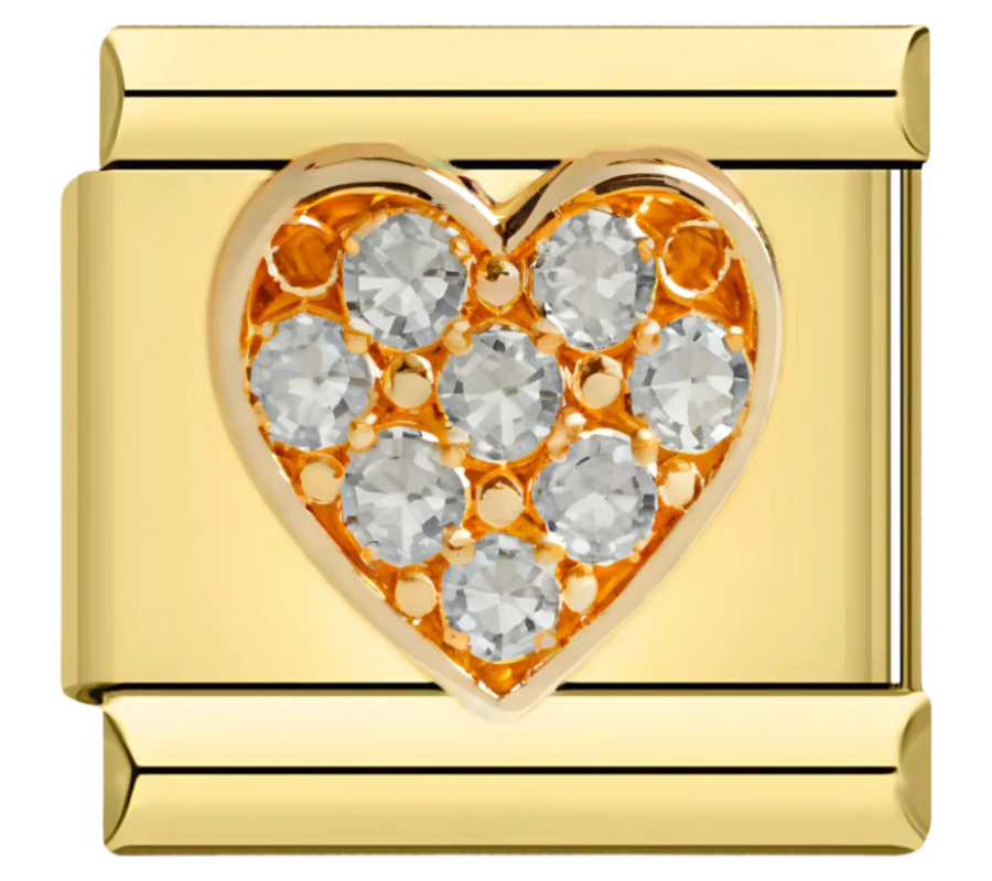 Herz mit Perlensteinen Charm