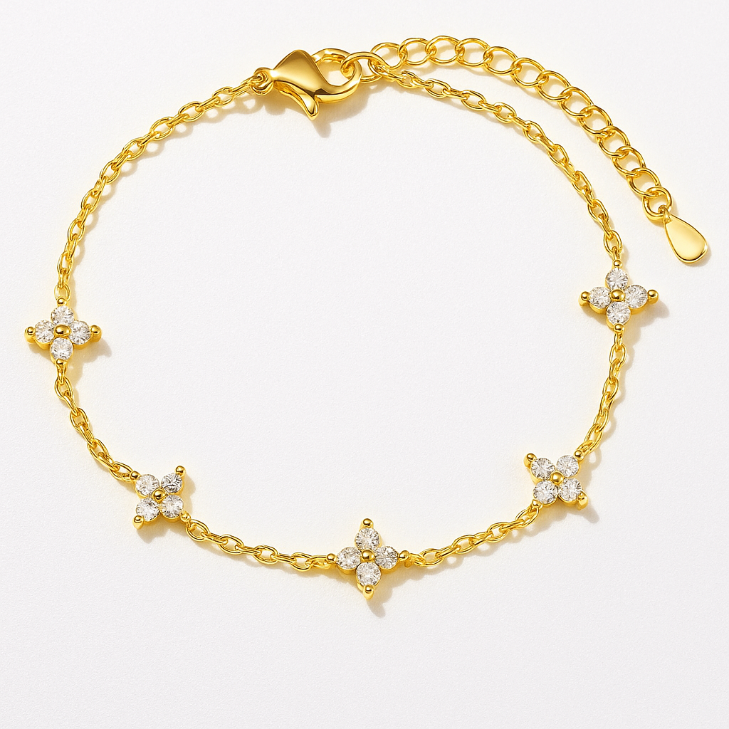 Diamond leaf Armband | 18k vergoldet