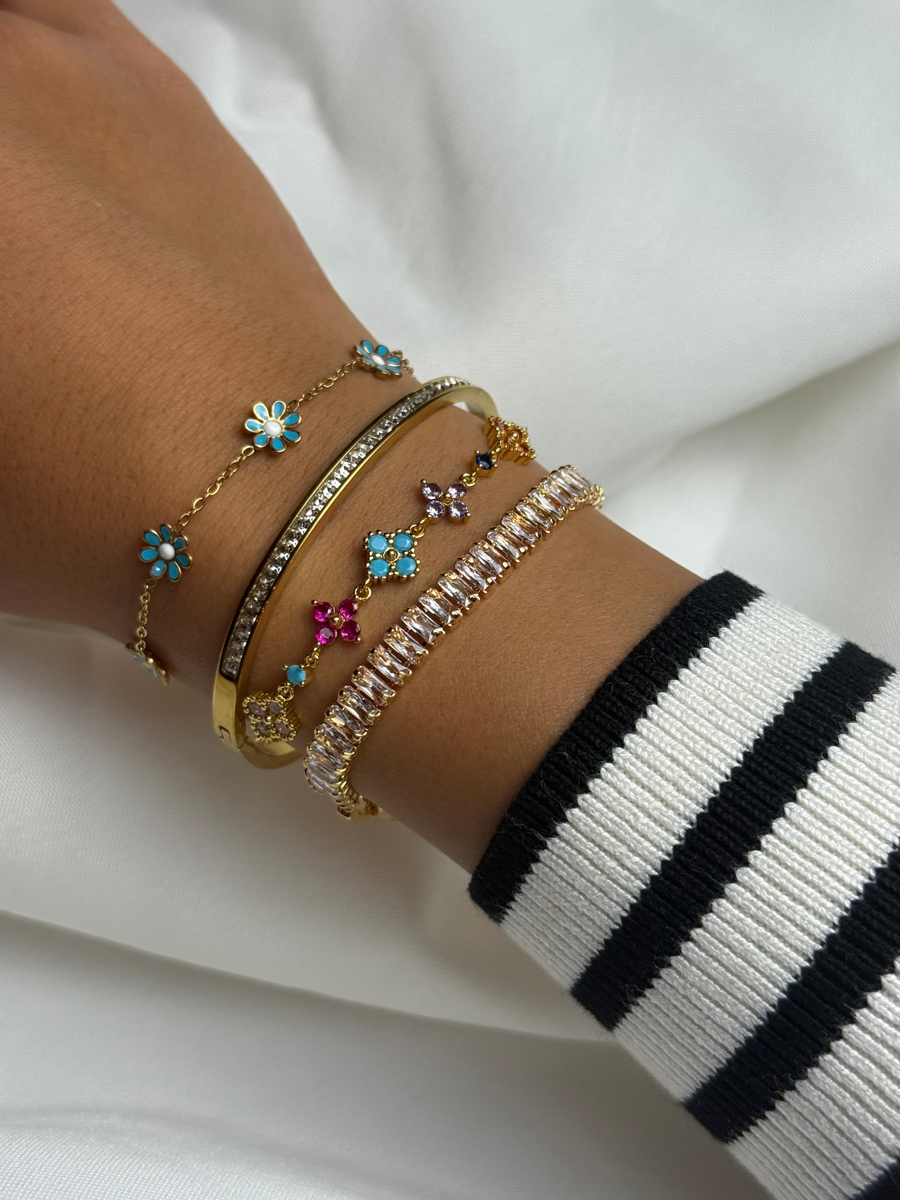 Türkise Blumen Armband