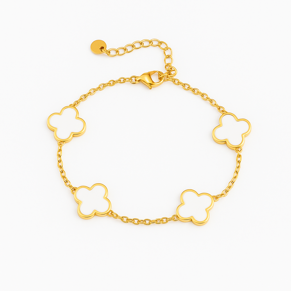 Pearl Clover Armband  | 18k vergoldet