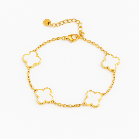 Pearl Clover Armband  | 18k vergoldet