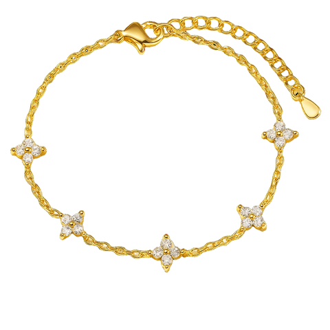 Diamond leaf Armband | 18k vergoldet