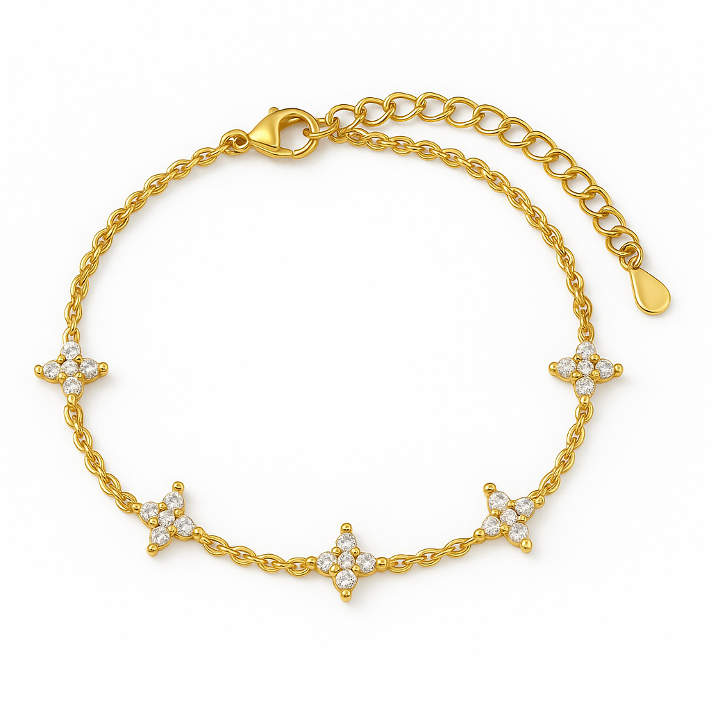 Diamond leaf Armband | 18k vergoldet