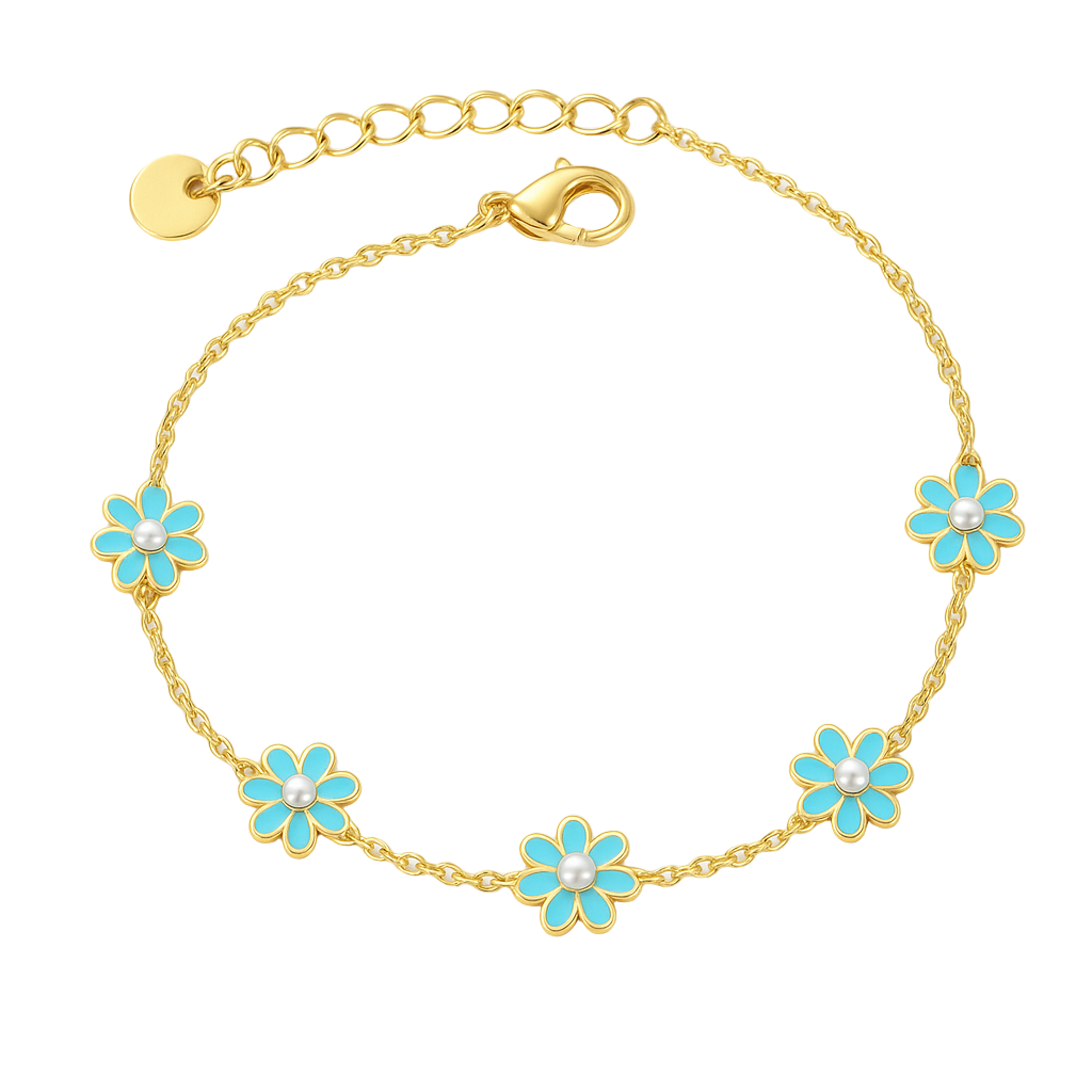 Türkise Blumen Armband